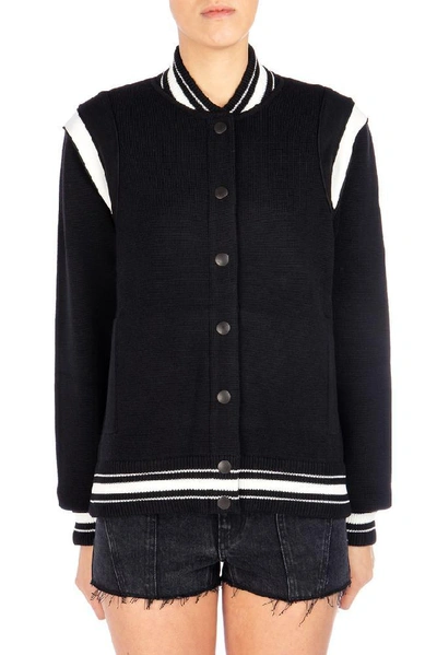 Shop Givenchy Back Logo Varsity Jacket In Black