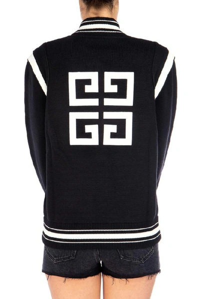 Shop Givenchy Back Logo Varsity Jacket In Black