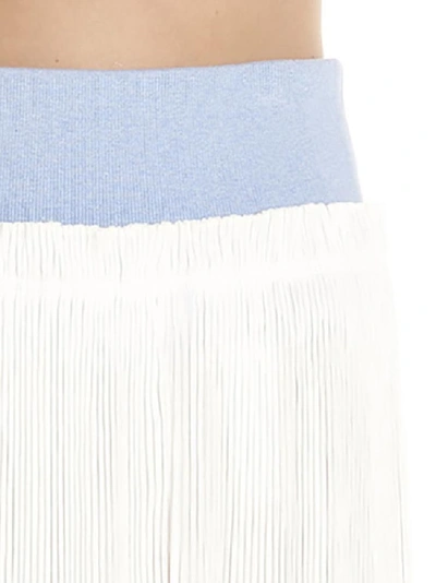 Shop Loewe Asymmetric Deconstructed Pleated Skirt In White