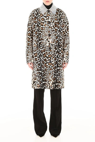 Shop Bottega Veneta Leopard Print Coat In Multi