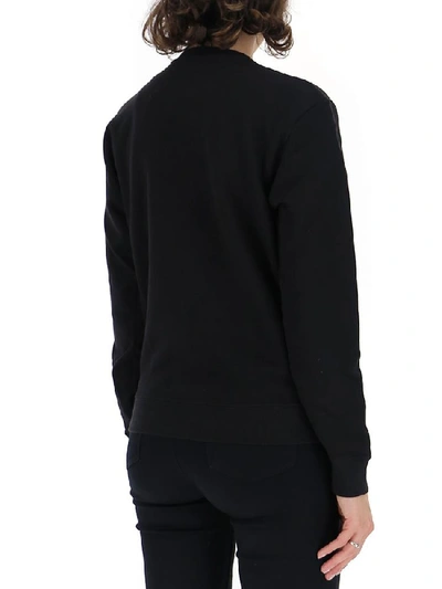 Shop Saint Laurent Printed Crewneck Sweatshirt In Black