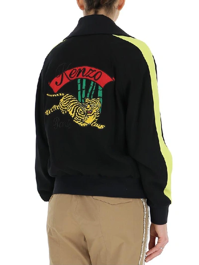 Shop Kenzo Bamboo Tiger Embroidered Blouson Jacket In Black