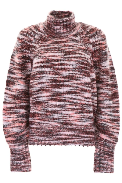 Shop Burberry Mouliné Turtleneck Sweater In Lt Pink