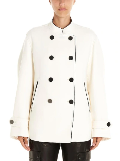 Shop Tom Ford Double Breasted Peacoat In White