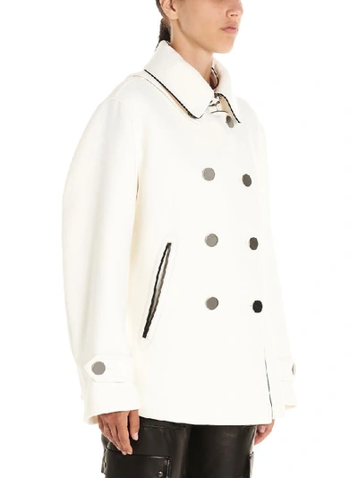 Shop Tom Ford Double Breasted Peacoat In White