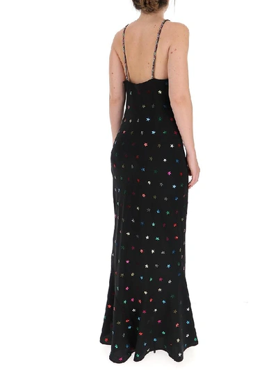 Shop Attico Star Embellished Slip Dress In Black