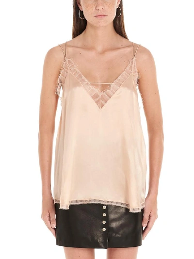 Shop Iro Berlana Lace Detail Camisole In Pink