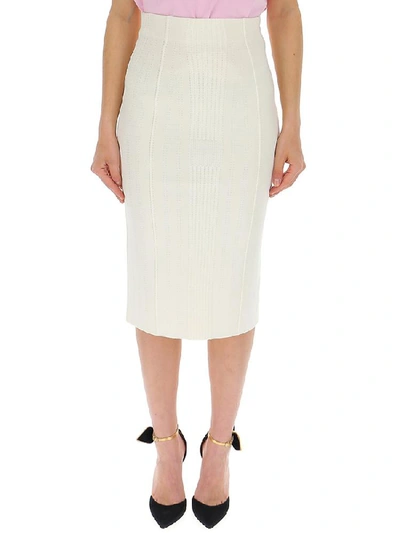 Shop Alexander Mcqueen Stitch Detail Pencil Skirt In White