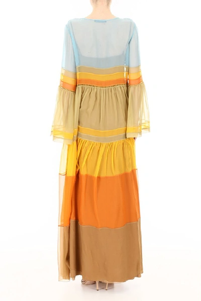 Shop Alberta Ferretti Sheer Panelled Dress In Multi