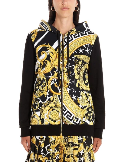 Shop Versace Baroque Hooded Jacket In Multi