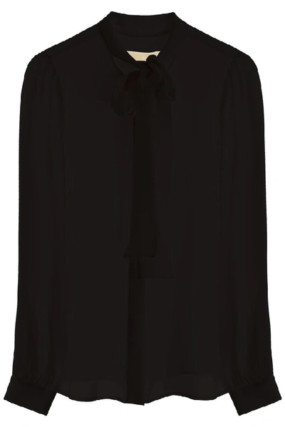 Shop Michael Kors Michael  Georgette Tie In Black