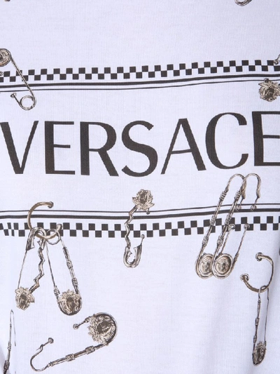 Shop Versace Safety Pin Print T In White