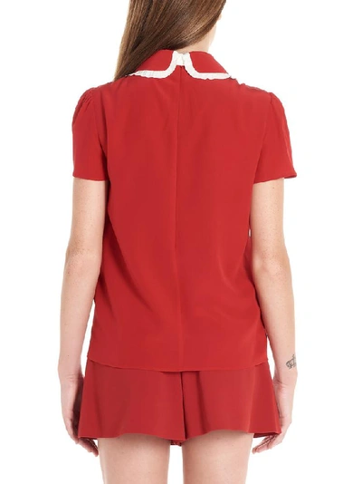 Shop Red Valentino Pussy Bow Frilled Collar Blouse