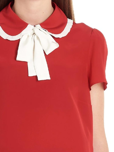 Shop Red Valentino Pussy Bow Frilled Collar Blouse