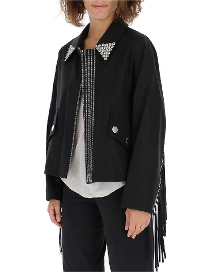 Shop Alexander Wang Pointed Collar Open Jacket In Black