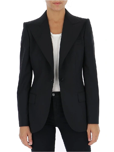 Shop Dolce & Gabbana Classic Fitted Blazer In Black