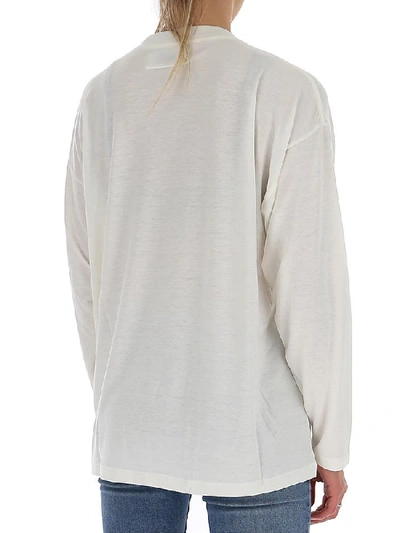 Shop Mm6 Maison Margiela Long Sleeve Blouse In White