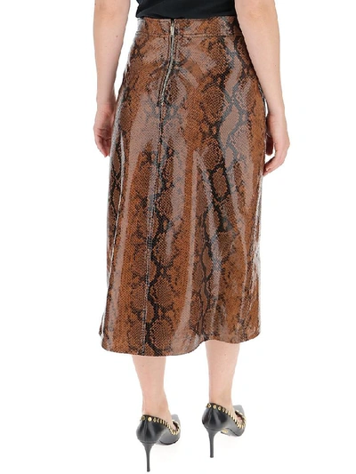 Shop Dsquared2 Snakeskin Printed Midi Skirt In Multi