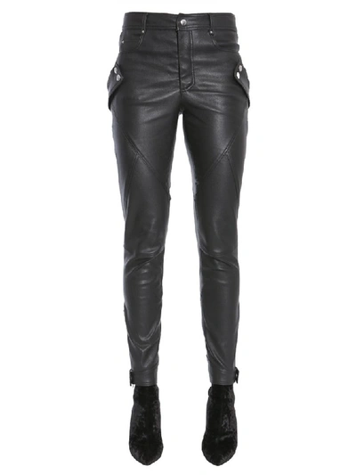 Shop Alexander Mcqueen Zipped Biker Trousers In Black