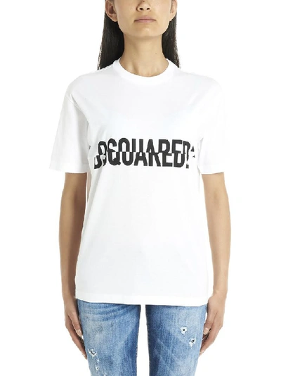 Shop Dsquared2 Logo Print Crewneck T In White