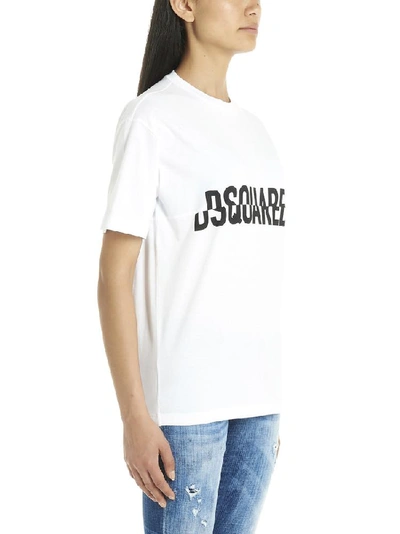 Shop Dsquared2 Logo Print Crewneck T In White