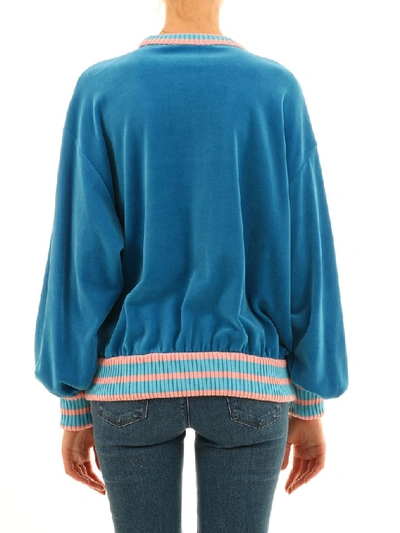Shop Gucci Tennis Logo Sweater In Blue