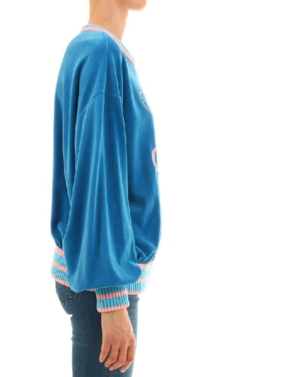 Shop Gucci Tennis Logo Sweater In Blue