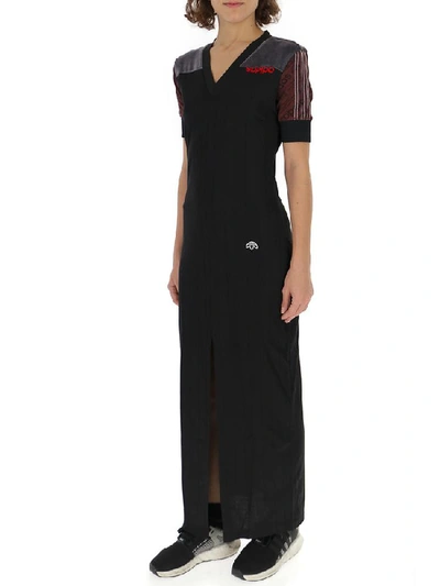 Shop Adidas Originals By Alexander Wang Logo Panelled Maxi Dress In Black