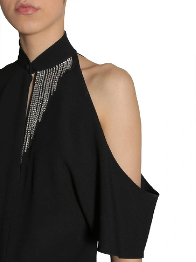 Shop Lanvin Embellished Collar Detail Top In Black