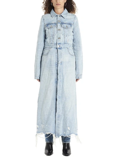 Shop Alexander Wang Distressed Trench Coat In Blue