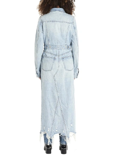 Shop Alexander Wang Distressed Trench Coat In Blue