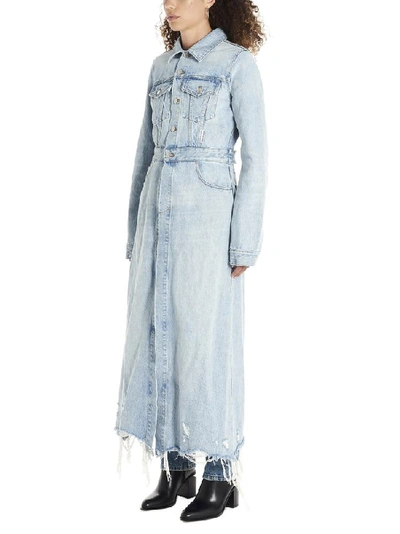 Shop Alexander Wang Distressed Trench Coat In Blue