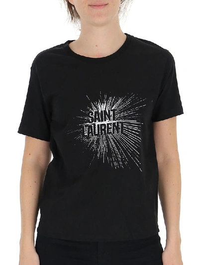 Shop Saint Laurent Logo Print T In Black