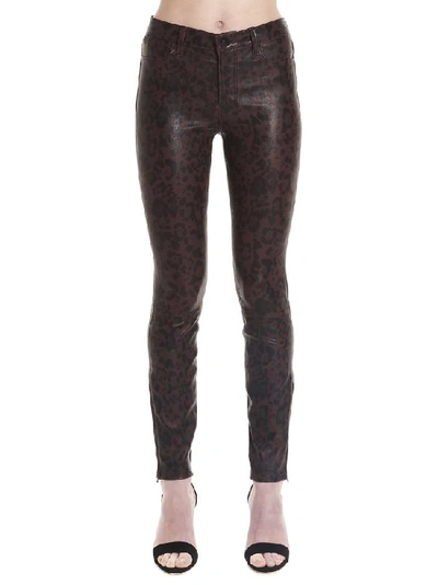 Shop J Brand Skinny Leather Pants In Multi