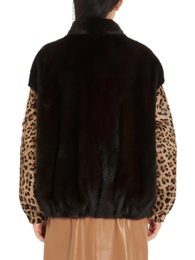 Shop Simonetta Ravizza Leopard Print Reversible Bomber Jacket In Multi