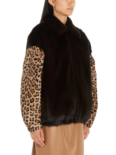 Shop Simonetta Ravizza Leopard Print Reversible Bomber Jacket In Multi