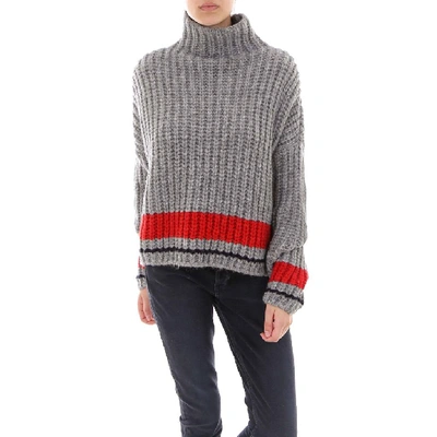 Shop Dsquared2 Contrasting Stripe Turtleneck Sweater In Multi