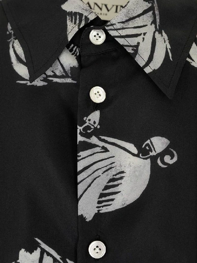 Shop Lanvin Graphic Print Shirt In Black