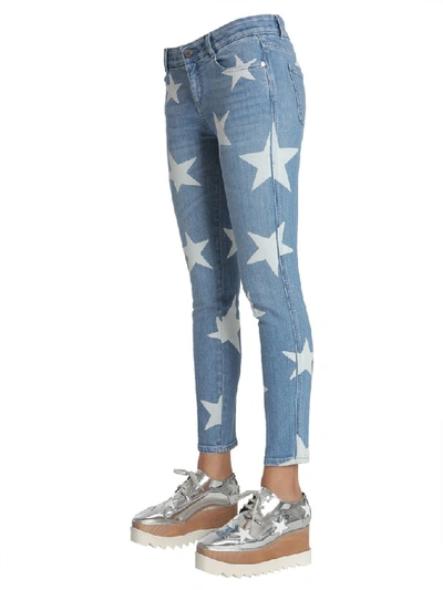 Shop Stella Mccartney Star Skinny Jeans In Blue