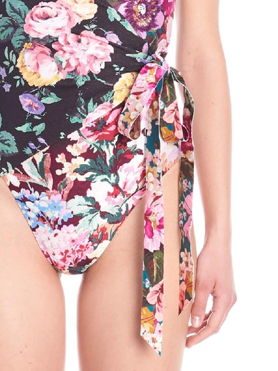 Shop Zimmermann Allia Floral Print Swimsuit In Multi