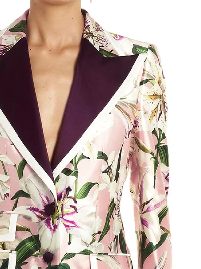 Shop Dolce & Gabbana Floral Print Single Breasted Blazer In Multi