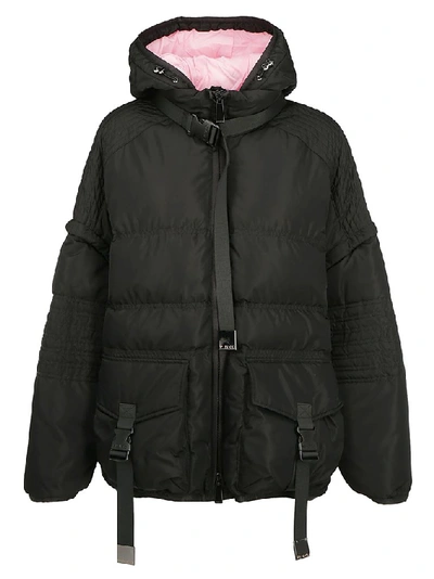 Shop Pinko Technical Quilted Coat In Black