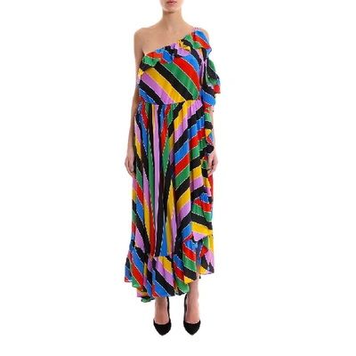 Shop Philosophy Di Lorenzo Serafini Striped Ruffle Maxi Dress In Multi