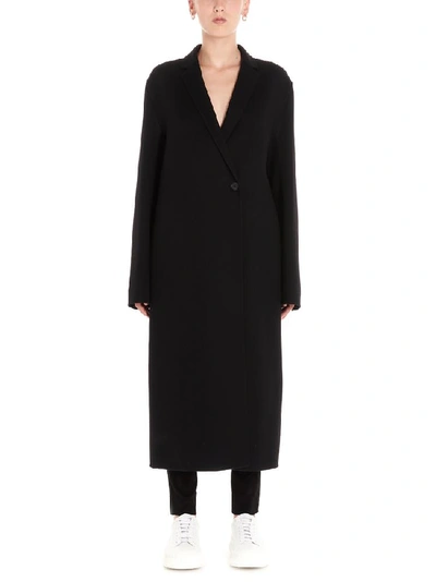 Shop Jil Sander Double Breasted Coat In Black
