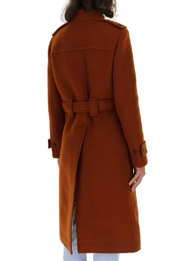 Shop Chloé Single Breasted Belted Coat In Brown