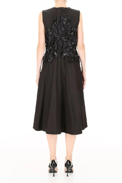 Shop Moncler Genius Moncler X Noir Kei Ninomiya Floral Detail Flared Dress In Black