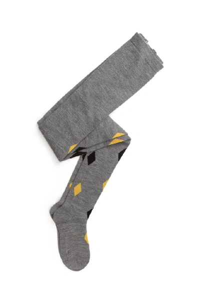 Shop Prada Printed Wool Tights In Grey