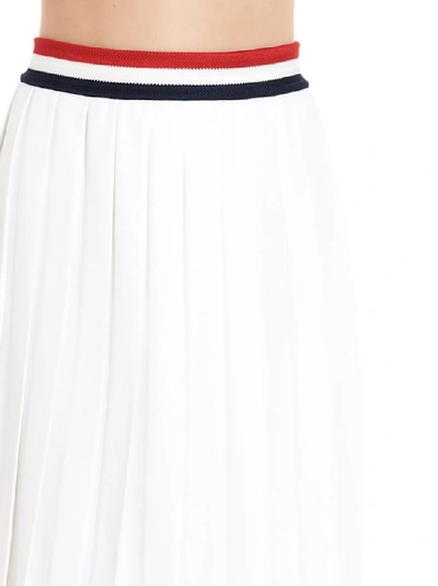 Shop Thom Browne Striped Trim Pleated Skirt In Multi