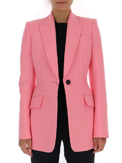 Shop Alexander Mcqueen Tailored Button Blazer In Pink
