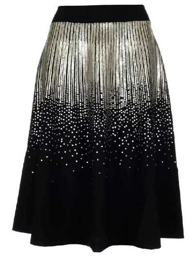 Shop Givenchy Sequinned Detail Midi Skirt In Black